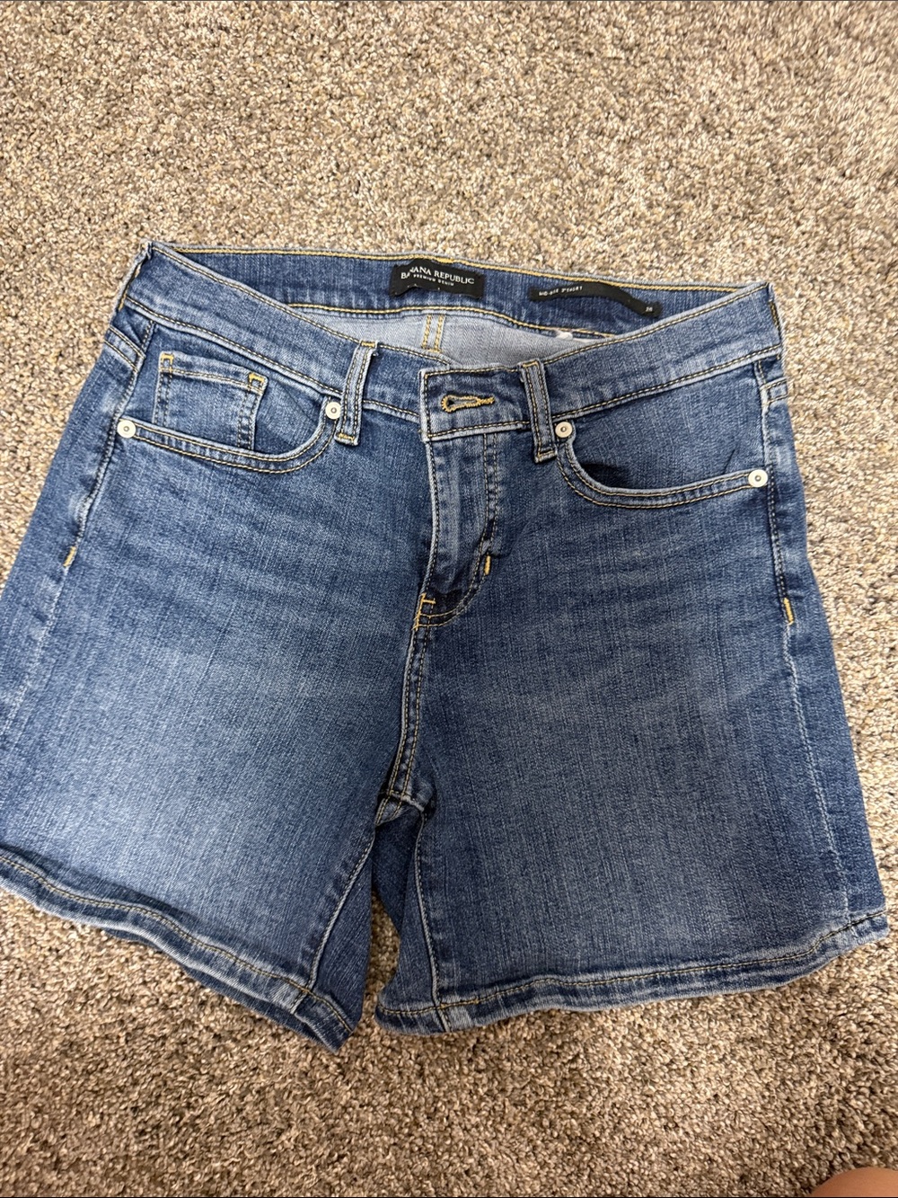 Banana Republic Blue Denim Shorts with Classic Five-Pocket Style